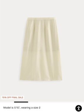 Everlane Sheer Cream Midi Skirt - Cotton-Silk Organza